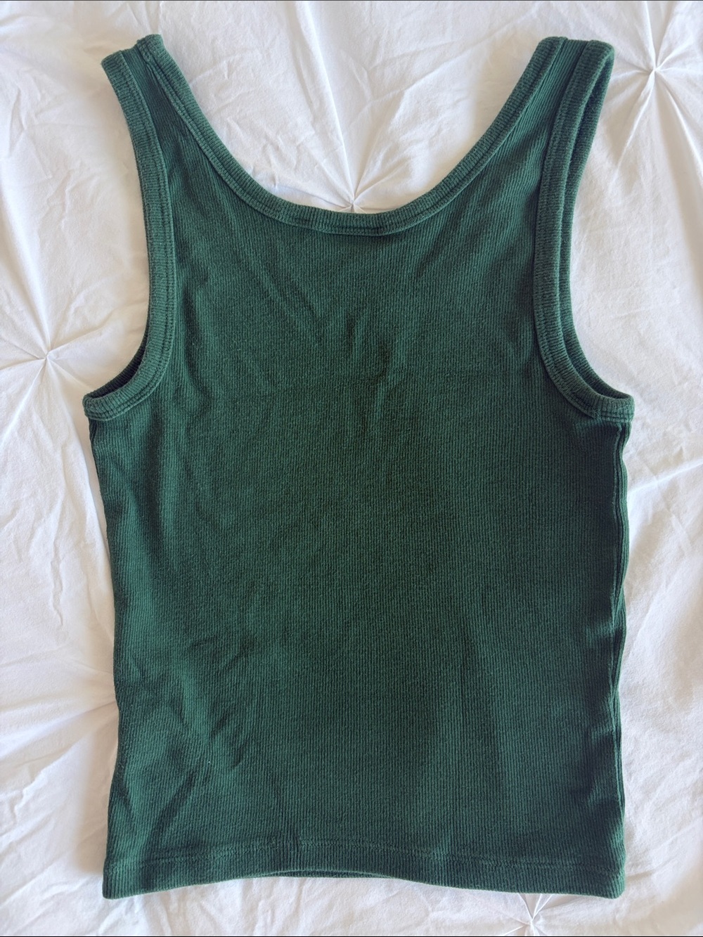 Sunday Best Dark Green Ribbed Tank - Picture 3 of 3
